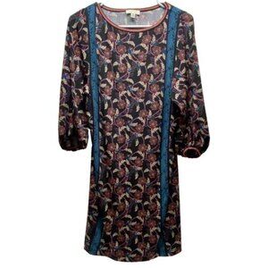 Max Studio Dress Women's XS Paisley Print 3/4 Sleeve Lightweight Midi GUC